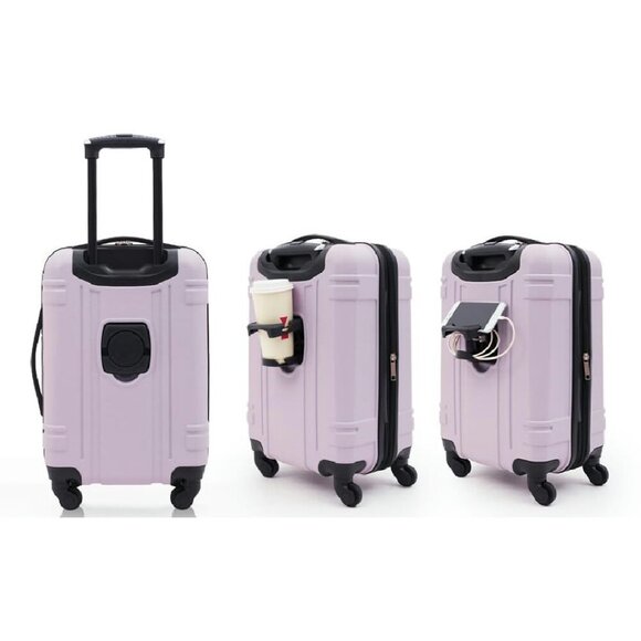 20-Inch Hardside Carry-On Luggage with USB Port & Cup Holder - Picture 3 of 7